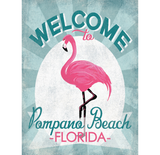 Discover Pompano Beach Florida Pink Flamingo Retro