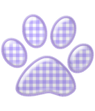 Discover gingham cat paw - purple