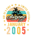 Discover Awesome Since January 2005 Vintage 17Th Birthday