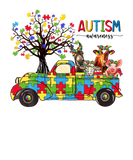 Discover Autism Awareness Month Puzzle Pieces Truck Animal