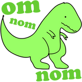 Discover om nom nom dinosaur eats
