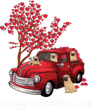 Discover Red Truck Happy Valentines Day Pug dog lover heart