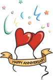 Discover happy anniversary hearts and text