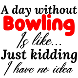 Discover a day without bowling is like just kidding i have