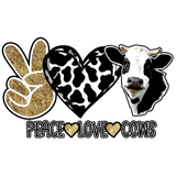 Discover PEACE LOVE COWS COW FARM ANIMAL PRINT HAY GLITTER