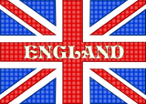 Discover A textured Union Jack flag with Endgland written a