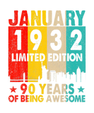 Discover Awesome Since January 1932 90Th Birthday Vintage R