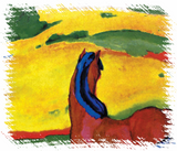 Discover Franz Marc - Horse In A Landscape Painting