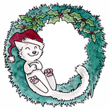 Discover Christmas Cat Nap Wreath Photo Ornament