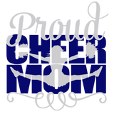 Discover Proud Cheer Mom in Blue with monogram name-initial