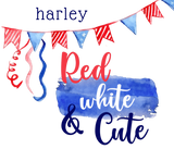 Discover Red White and Cute Personalized 4th of July