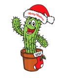 Discover Funny Cactus Christmas Tree Lights Santa Hat Xmas