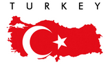 Discover turkey country flag map shape symbol silhouette