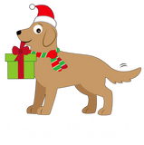 Discover Golden Retriever Holding a Christmas Present