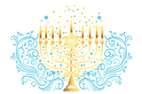 Discover Golden menorah Hanukkah greeting festival of light