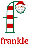 Discover Boy's Striped Santa Christmas  monogram f