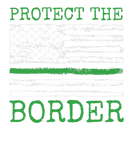 Discover Protect the Border American Flag Green Line   Polo