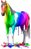 Discover Colorful Rainbow Dripping Wet Paint Horse