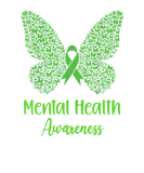 Discover Mental Health Awareness Green Ribbon Butterfly Wom