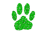 Discover Green Foliage Dog Paw Print