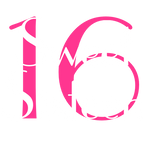 Discover Glam Monogram Sweet Sixteen 16 Birthday Pink White
