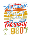 Discover Awesome Since February 1980 Vintage Retro Birthday