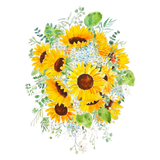 Discover yellow sunflower blue hydrangea white orchid polo