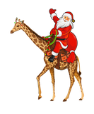 Discover Funny Giraffe Lover Santa Riding Giraffe Christmas