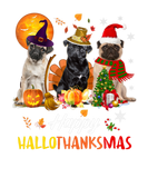Discover Funny Pug Happy Hallothanksmas Halloween Thanksgiv