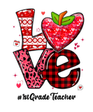 Discover Love 1St Grade Teacher Leopard Heart Funny Valenti