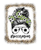 Discover Bleached Soccer Mom Messy Bun Women Leopard Soccer