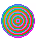 Discover Concentric Circles Miami Colourful T