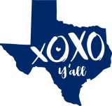 Discover XOXO, Y'all - State Flag Blue Texas State Shape