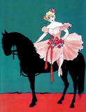 Discover Vintage Circus Performer with a Black Horse