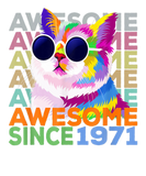 Discover Awesome Since 1971 Funny Cat Lover 51St Birthday