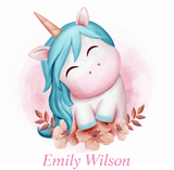 Discover Monogrammed Cute Watercolor Smiling Unicorn