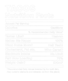 Discover Tacos Nutrition Facts Funny Graphic