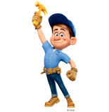 Discover Fix-It Jr Holding Hammer in the Air