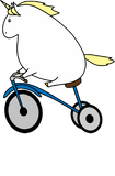 Discover Funny Fat Unicorn Riding a Bicycle