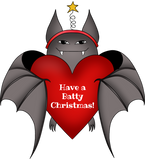 Discover Funny Christmas bat with red heart