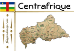 Discover Centrafrique Map + Flag + Title