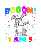 Discover Kids Dabbing Rabbit - Booom! I Am 5 Boys Girls 5Th
