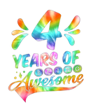 Discover 4 Years Old 4Th Birthday Tie-Dye Funny Being Aweso
