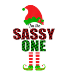 Discover I'm The Sassy One Elf Funny Plaid Christmas Costum