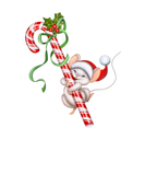 Discover Vintage Christmas Mouse Sliding Down A Candy Cane
