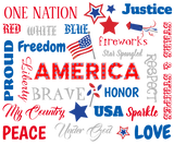 Discover Fourth of July America USA Words Personalized Text