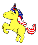 Discover Unicorn Yellow Patriotic USA Flag Mane Cartoon