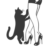Discover Cat and female legs - Choose background color
