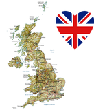 Discover UK Flag Heart and Map