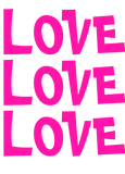 Discover LOVE LOVE LOVE Typography Pink Text